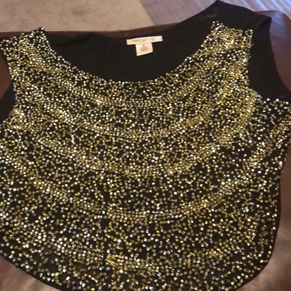 Stylish gold and black top overlay! - Picture 1 of 5